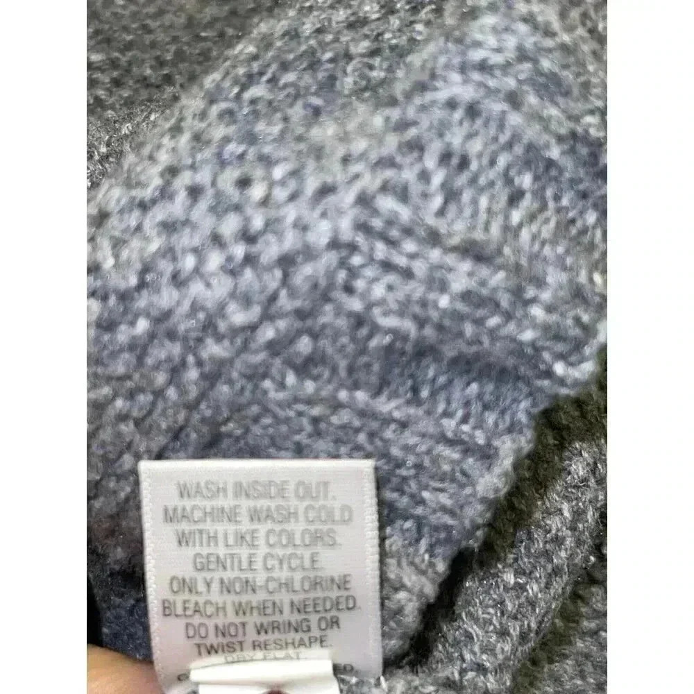 Croft & Barrow Charcoal Gray Turtleneck Ribbed Knit Long Sleeve Sweater M - Picture 6 of 6